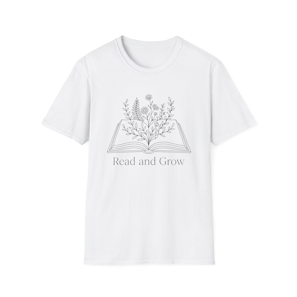 T-Shirt — Read and Grow Floral Book Illustration