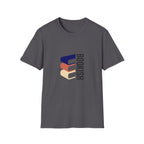 Bookish T-Shirt – Vertical Retro Stack Books Graphic Tee for Readers