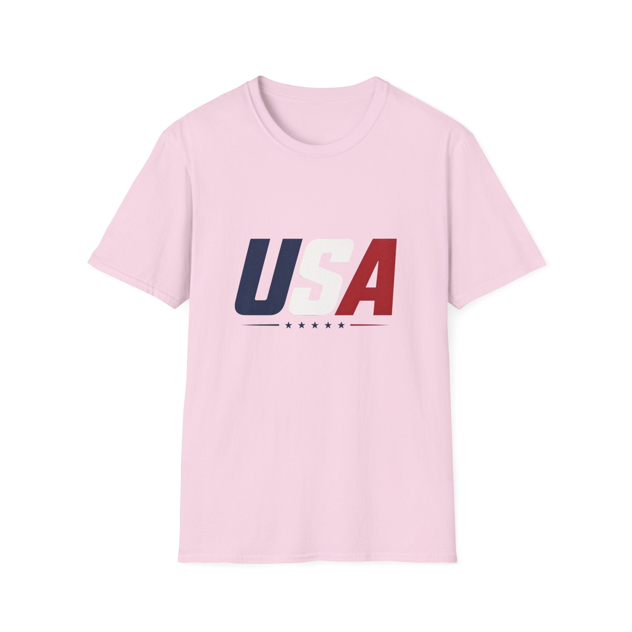 USA Bold Letter T-Shirt Sand, Patriotic American Stars Tee, 4th of July Neutral Color Shirt, USA Red White Blue Sand Tee, Independence Day Gift