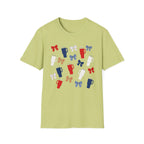 Patriotic Coffee Lover T-Shirt, Americana Bow Graphic Tee, Fourth of July Iced Drink Shirt, Cute Summer Cafe Apparel, Coquette USA Outfit