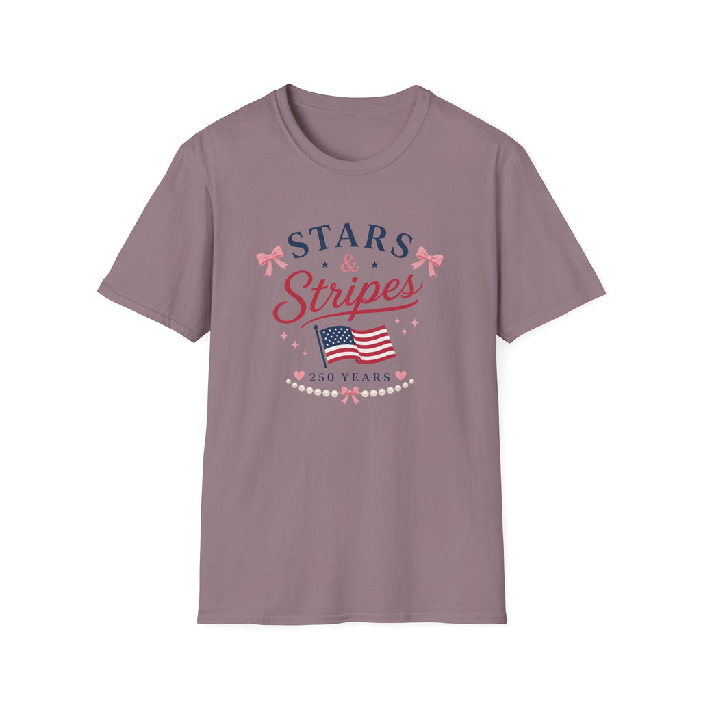 Stars and Stripes 250 Years Tee, USA Anniversary Shirt, Red White Blue Flag Graphic Top, Patriotic American Pride Outfit T-Shirt