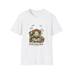 Books Before Boos T-Shirt — Cute Ghost Reading Halloween Tee