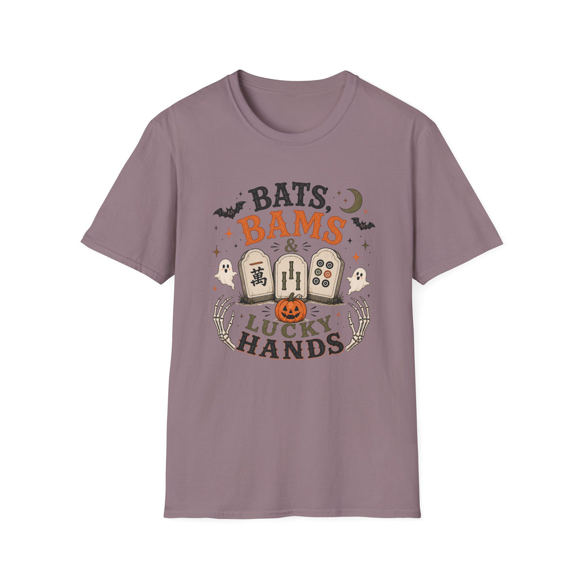 Bats Bams & Lucky Hands Halloween Mahjong T-Shirt