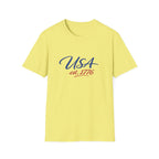 USA Est 1776 T-Shirt | Patriotic American Flag Colors Graphic Tee, Fourth Of July Casual Clothing