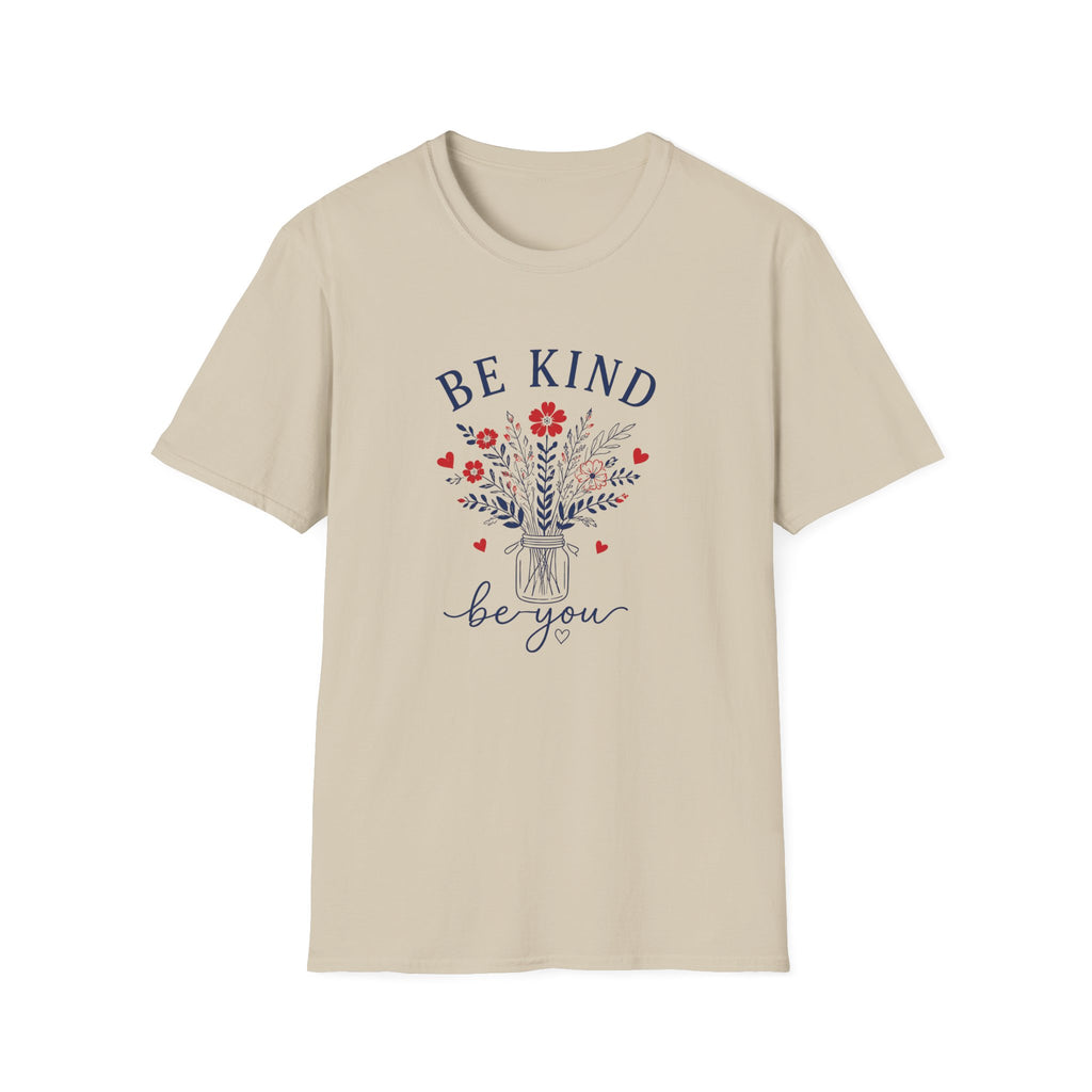 Be Kind Floral T-Shirt — Inspirational 'Be Kind Be You' Graphic Tee