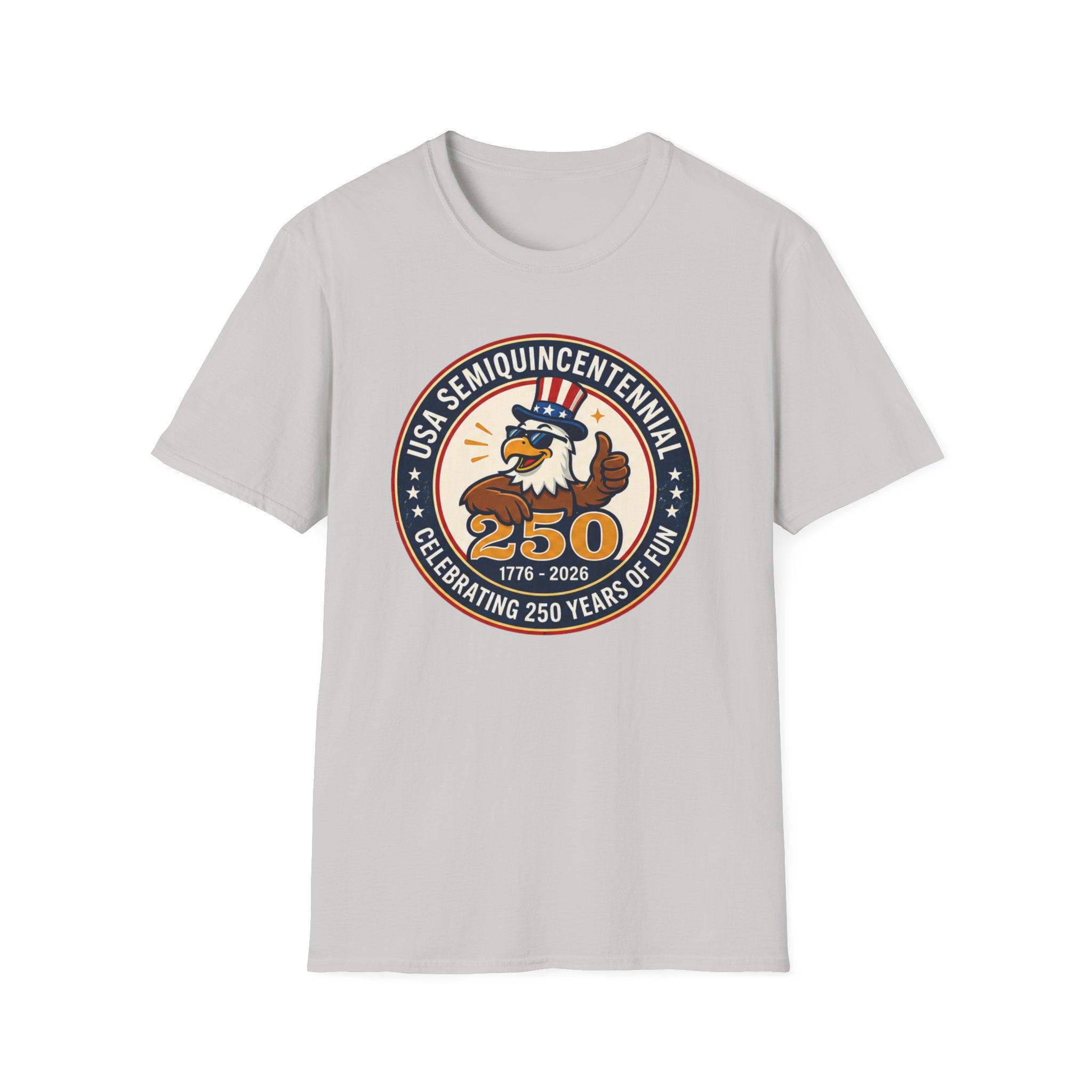 USA Semiquincentennial Eagle T-Shirt | Funny Patriotic 250th Anniversary Graphic Tee, 1776 2026 Uncle Sam Hat Top