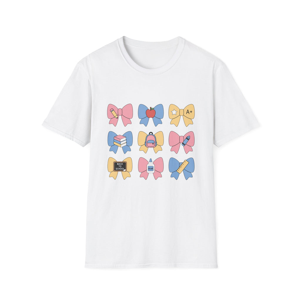 Back-to-School Bows T-Shirt — Cute School Icons Graphic Tee