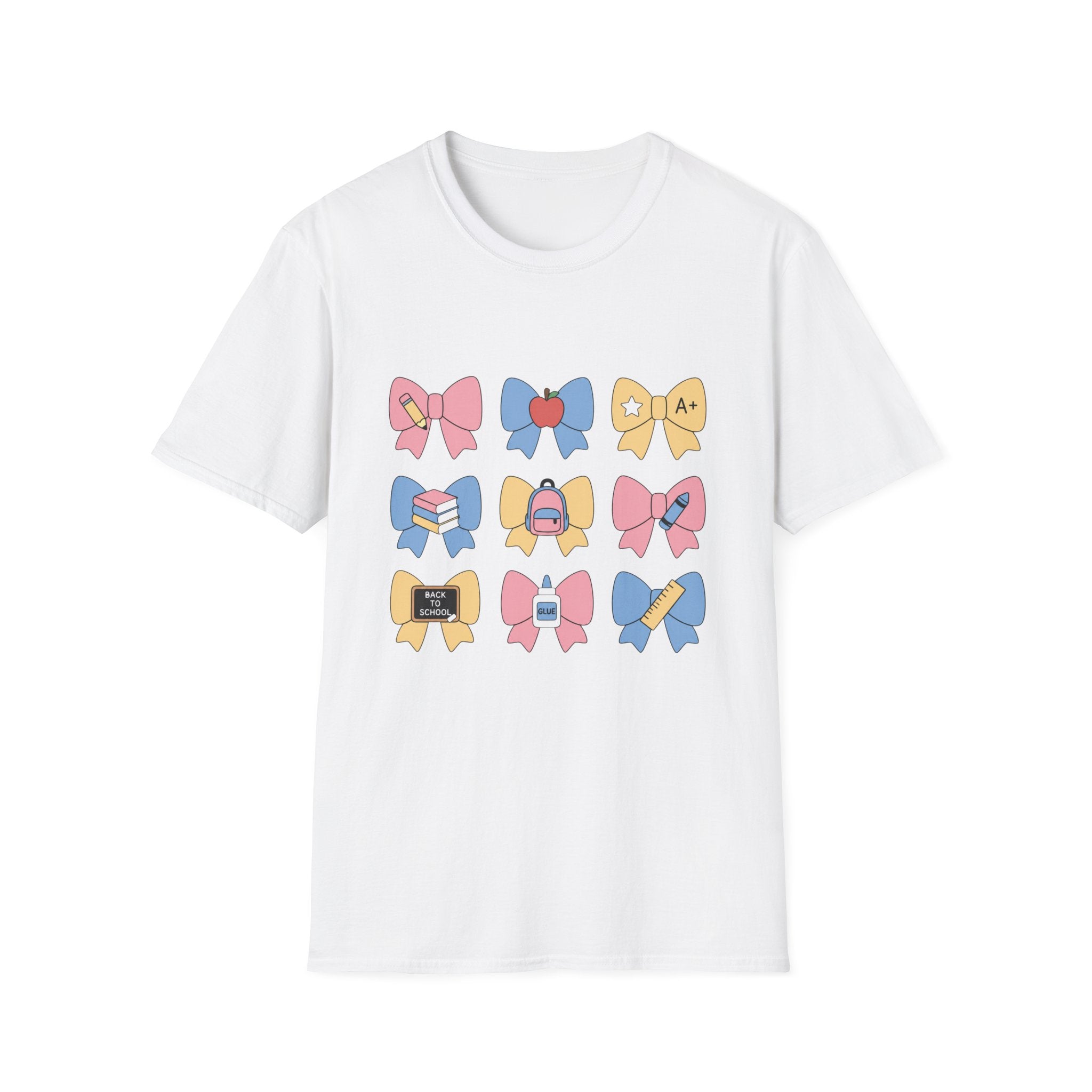Back-to-School Bows T-Shirt — Cute School Icons Graphic Tee