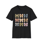 Bow Pattern T-Shirt — Vintage Floral Ribbon Graphic Tee