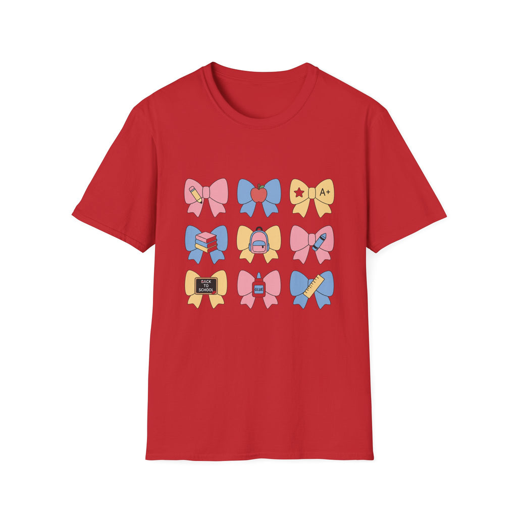 Back-to-School Bows T-Shirt — Cute School Icons Graphic Tee