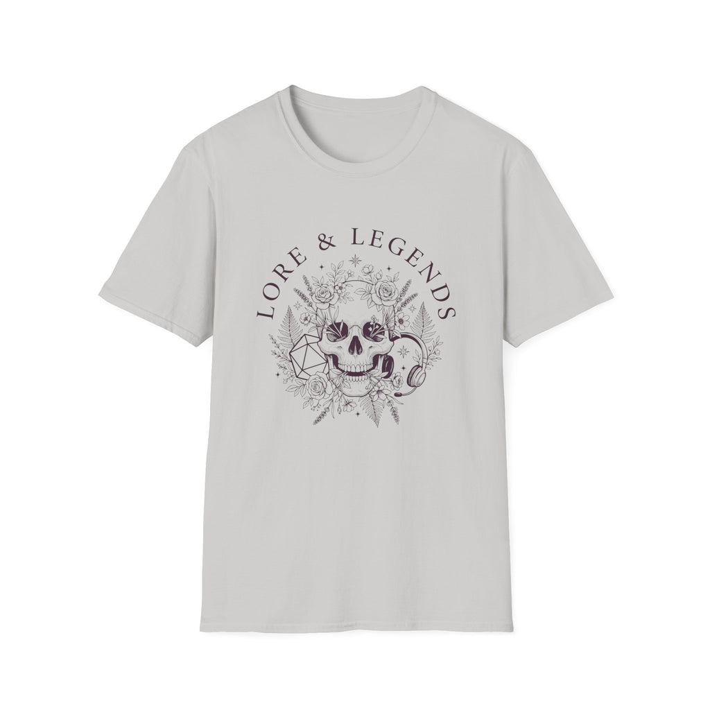 Lore & Legends Skull Floral T‑Shirt — Gothic Botanical Graphic Tee