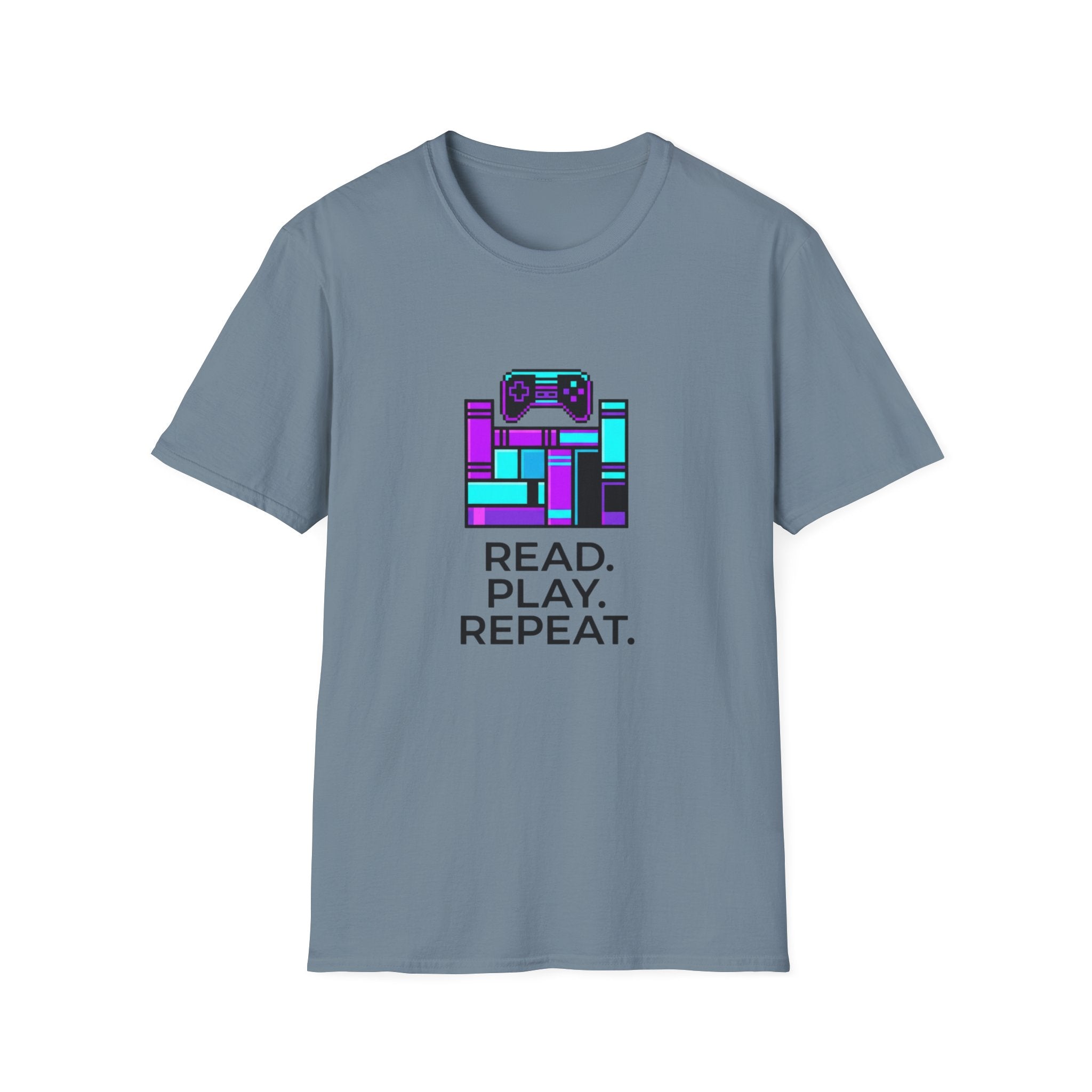 Gaming T-Shirt — Read. Play. Repeat. Retro Controller Graphic