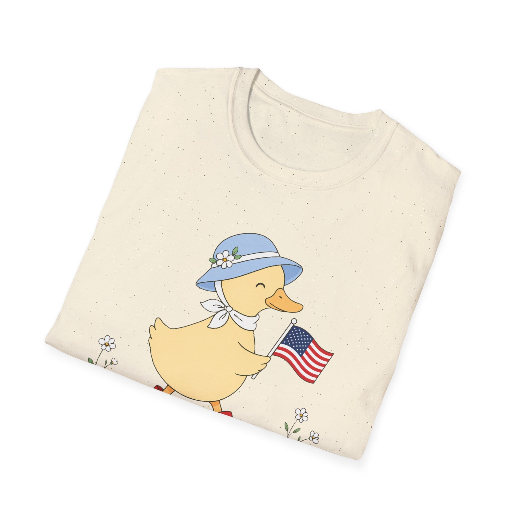 Patriotic Duck T-Shirt, Cute 4th of July Duck Tee, Funny American Flag Duck Shirt, Fourth of July Women Girls Shirt, Cottagecore Patriotic Tee, USA Duck Gift