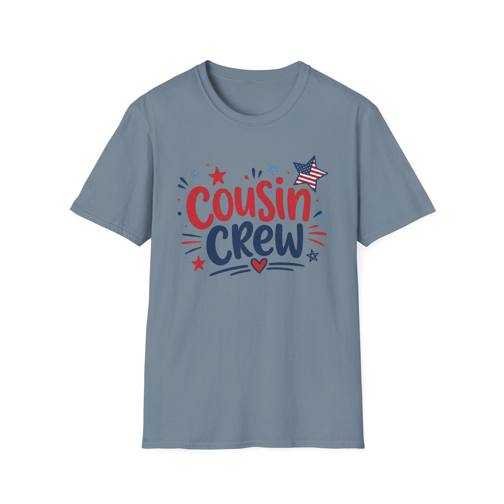 Patriotic Cousin Crew T-Shirt | American Flag Star Graphic Tee, Fourth Of July Family Matching Holiday Top