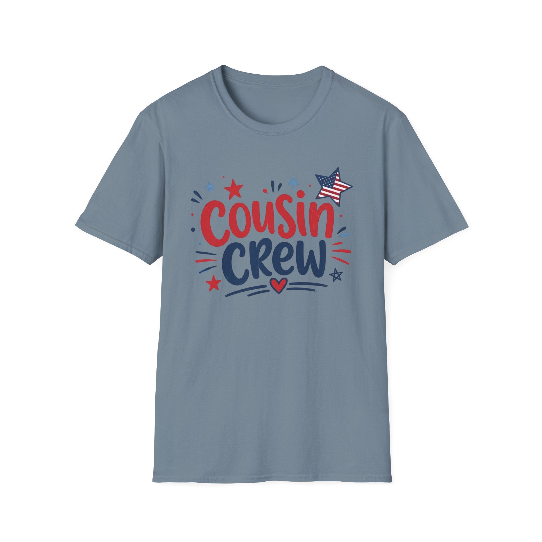 Patriotic Cousin Crew T-Shirt | American Flag Star Graphic Tee, Fourth Of July Family Matching Holiday Top