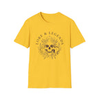 Lore & Legends Skull Floral T‑Shirt — Gothic Botanical Graphic Tee