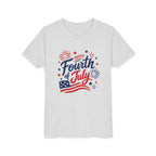 Happy Fourth of July Tee, Patriotic Red White Blue USA Shirt, Fireworks Celebration Graphic Top, Independence Day Outfit Youth Short Sleeve Tee