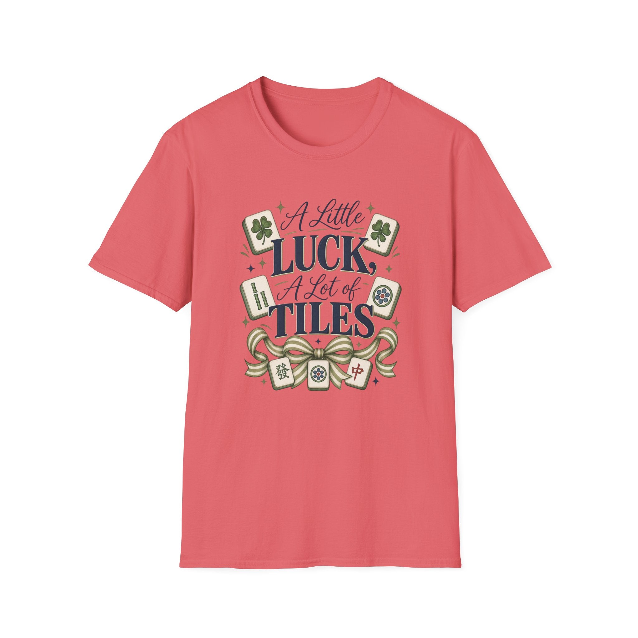 Mahjong T-Shirt — "A Little Luck, A Lot of Tiles" Casual Tee