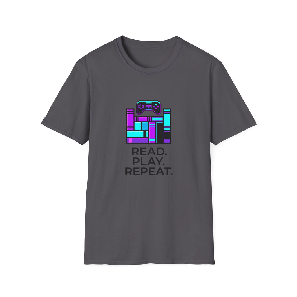 Gaming T-Shirt — Read. Play. Repeat. Retro Controller Graphic