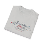 America 250 Years of Freedom Calligraphy Shirt, Elegant Script Patriotic Tee 1776 2026, Sophisticated Anniversary 4th of July T-Shirt, Patriotic