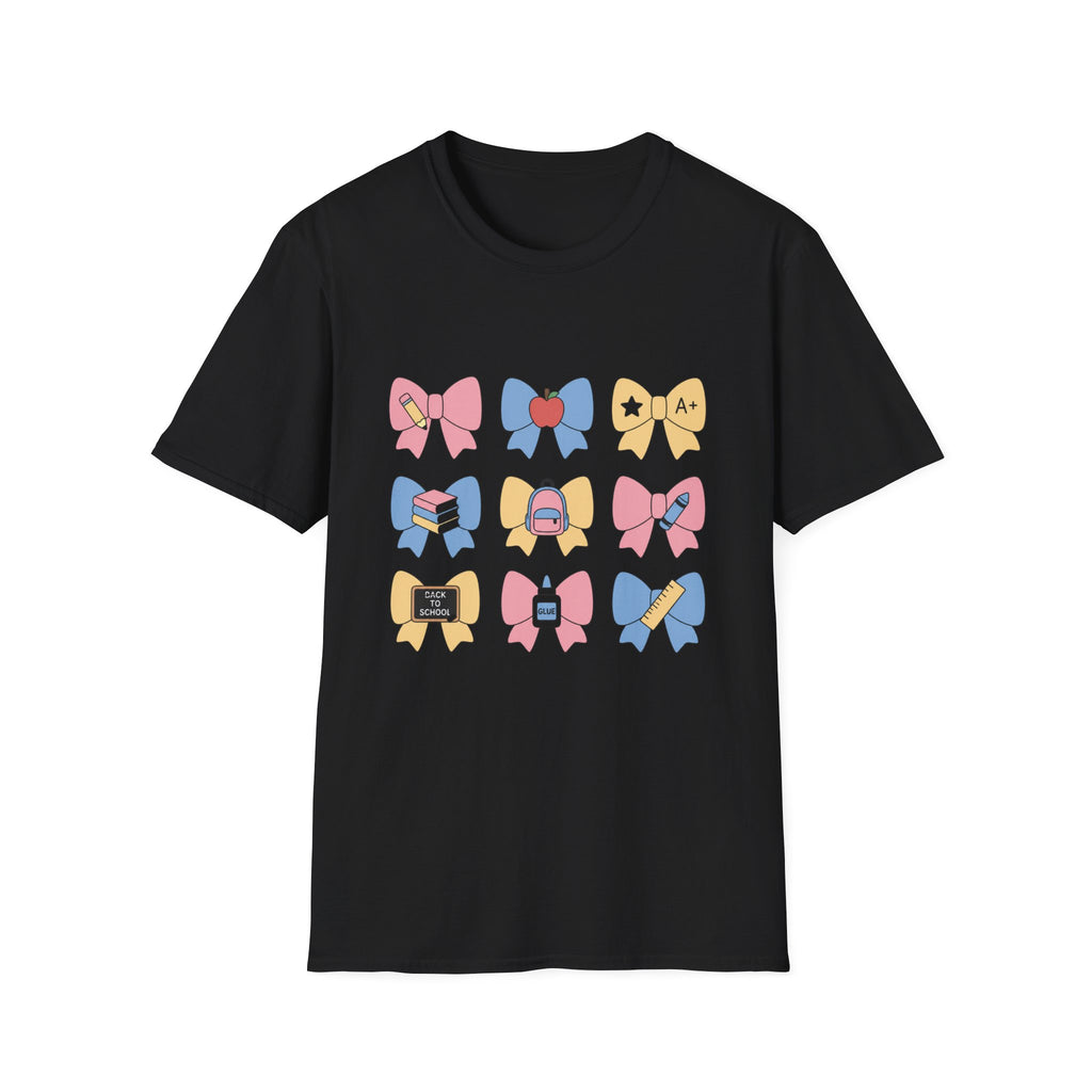 Back-to-School Bows T-Shirt — Cute School Icons Graphic Tee