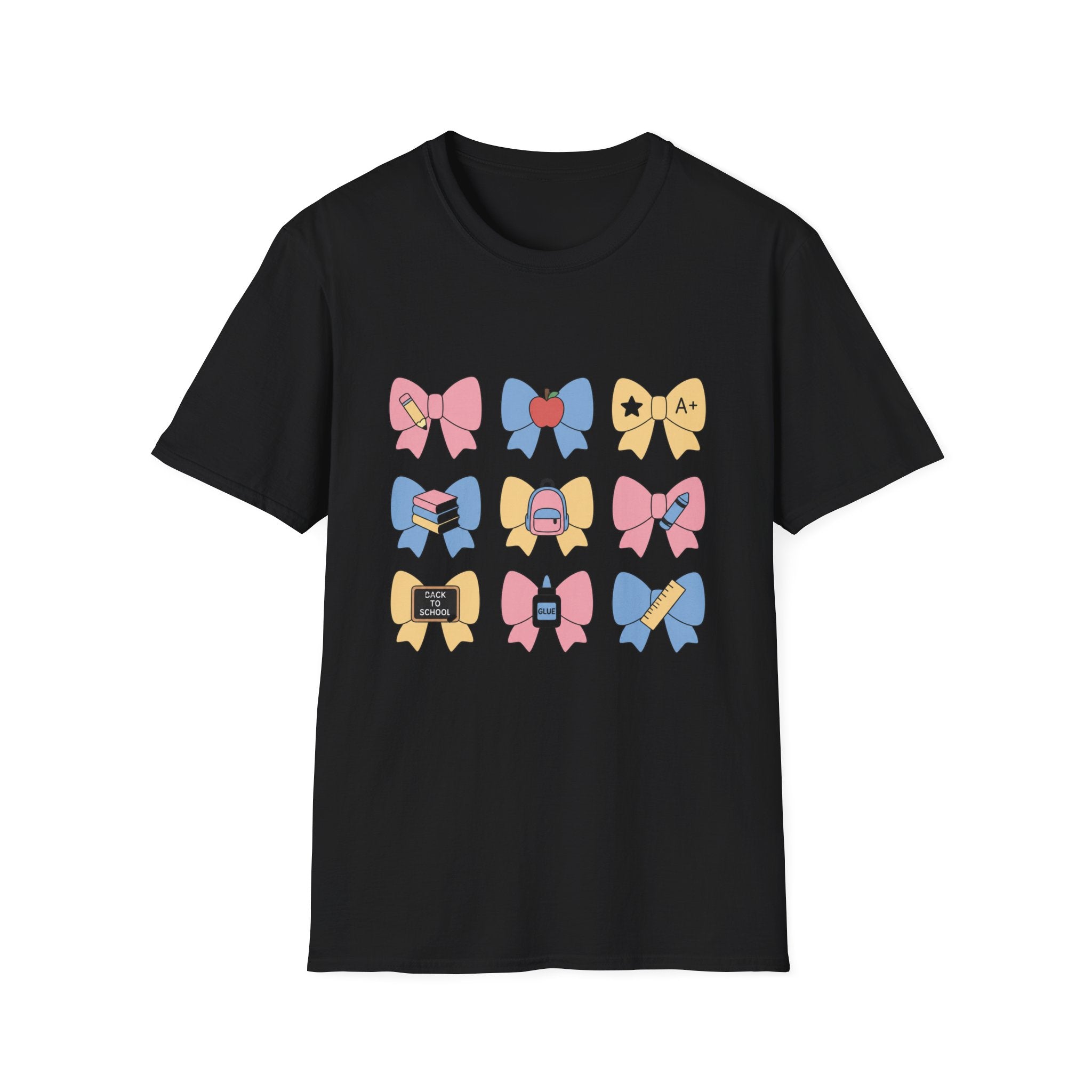 Back-to-School Bows T-Shirt — Cute School Icons Graphic Tee