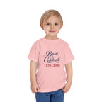 Born to Celebrate 1776 2026 Tee, Patriotic USA Anniversary Shirt, Red White Blue Fireworks Graphic Top, Semiquincentennial Celebration Outfit Toddler Short Sleeve Tee