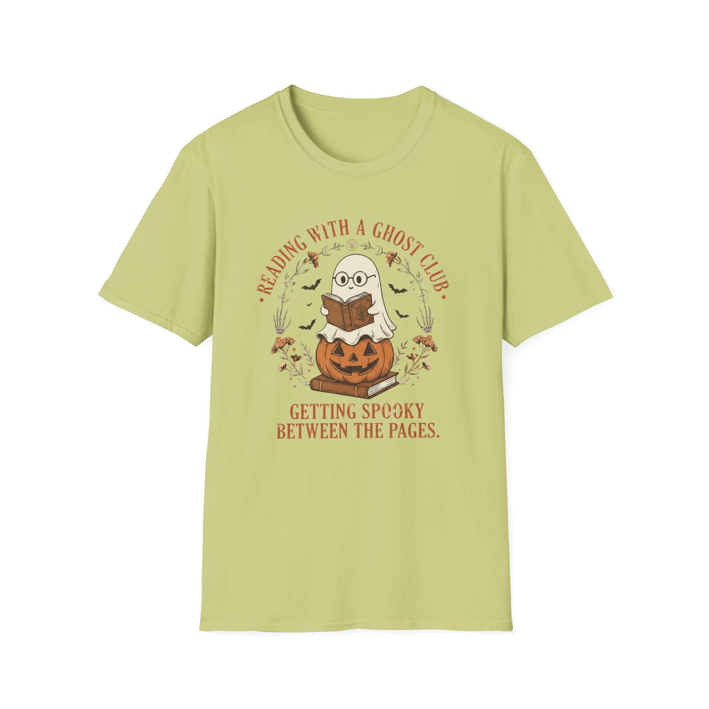 Reading With a Ghost Club T-Shirt — Cute Spooky Book Lover Tee