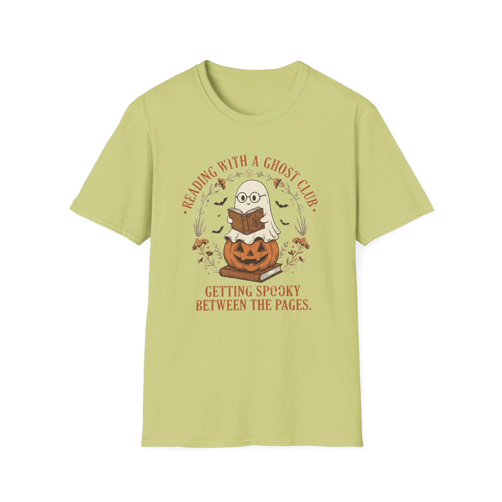 Reading With a Ghost Club T-Shirt — Cute Spooky Book Lover Tee