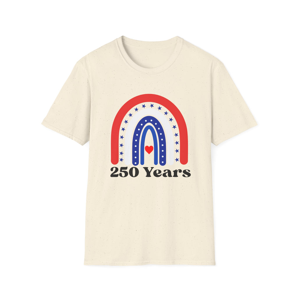 USA 250 Years Rainbow T-Shirt Patriotic Semiquincentennial Tee