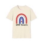 USA 250 Years Rainbow T-Shirt Patriotic Semiquincentennial Tee