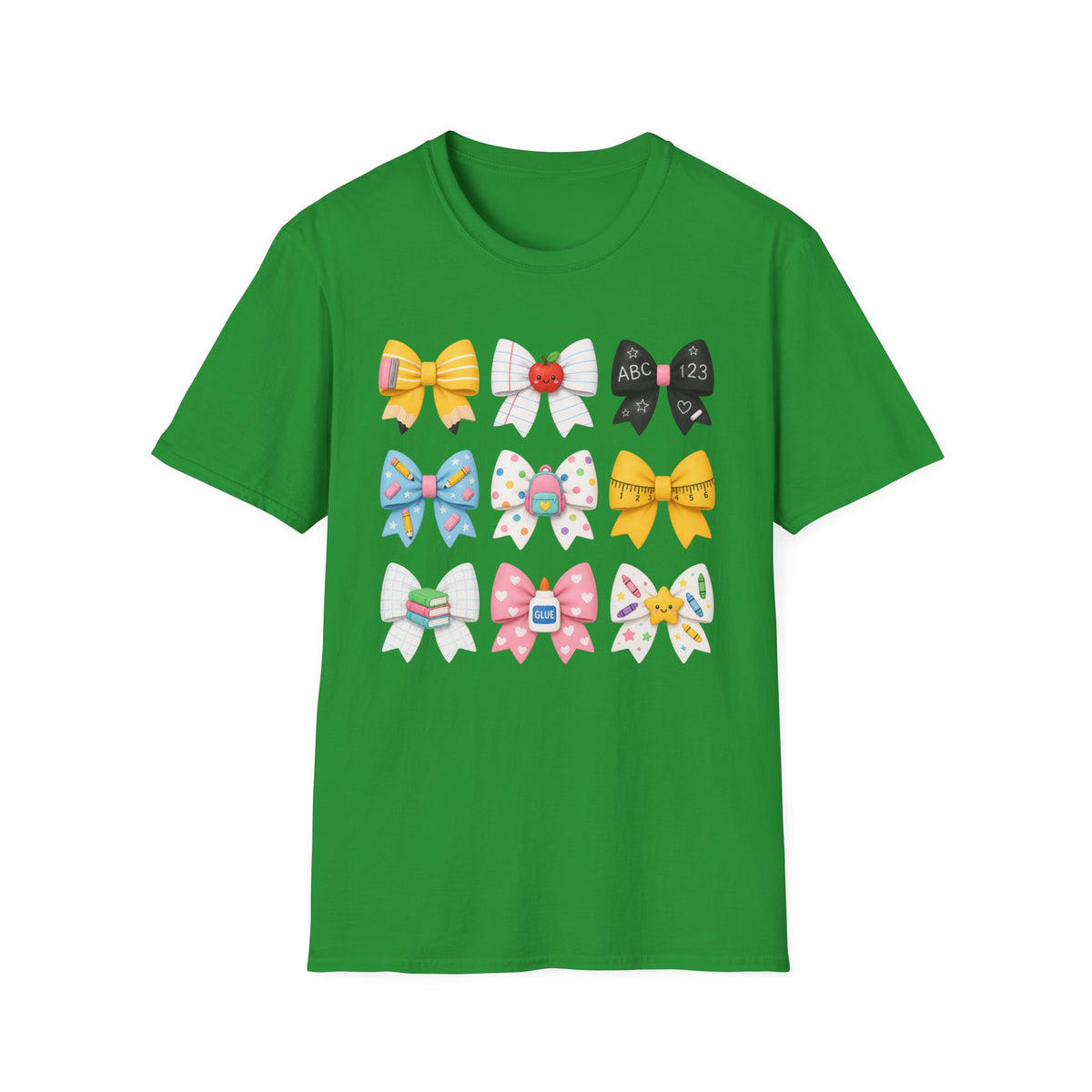 School Bow Graphic T-Shirt — Cute Back-to-School Hair Bows Design