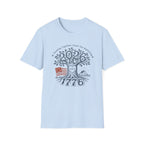 America 250th Anniversary Family Tree T-Shirt | Patriotic 1776 2026 Semiquincentennial Graphic Tee, USA Betsy Ross Flag Top