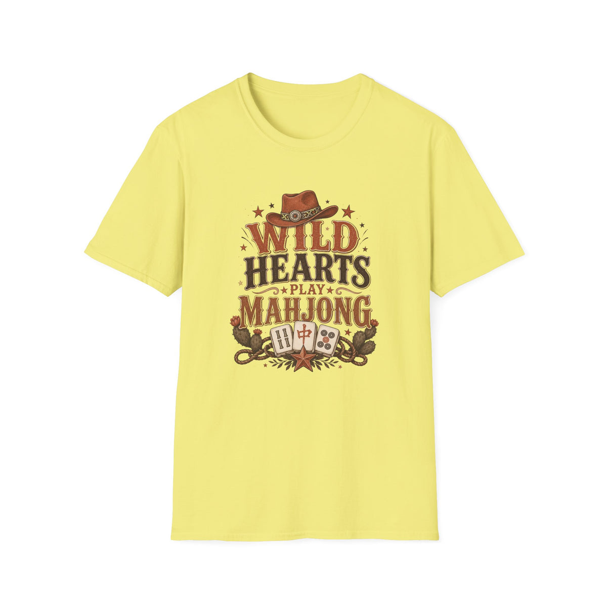 Wild Hearts Play Mahjong Western Graphic T-Shirt