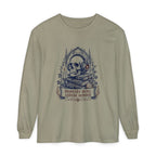 Gothic Skull 'Memento Mori' Bookstack Design - Long Sleeve T-Shirt