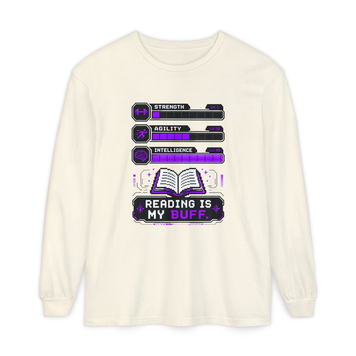 Reading Is My Buff Gamer Book Lover Long Sleeve T-Shirt