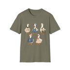 Cute Whimsical Vintage Goose Family T-Shirt