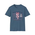250th Anniversary USA Coquette Bow Shirt, Land of the Free Home of the Brave Women's Tee, Varsity Stars Stripes Heart 1776 2026 T-Shirt