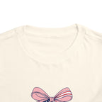 Made in the USA Cherry Tee, Patriotic Red White Blue Shirt, Cute Bow Fruit Graphic Top, Fourth of July Summer Outfit Toddler Short Sleeve Tee