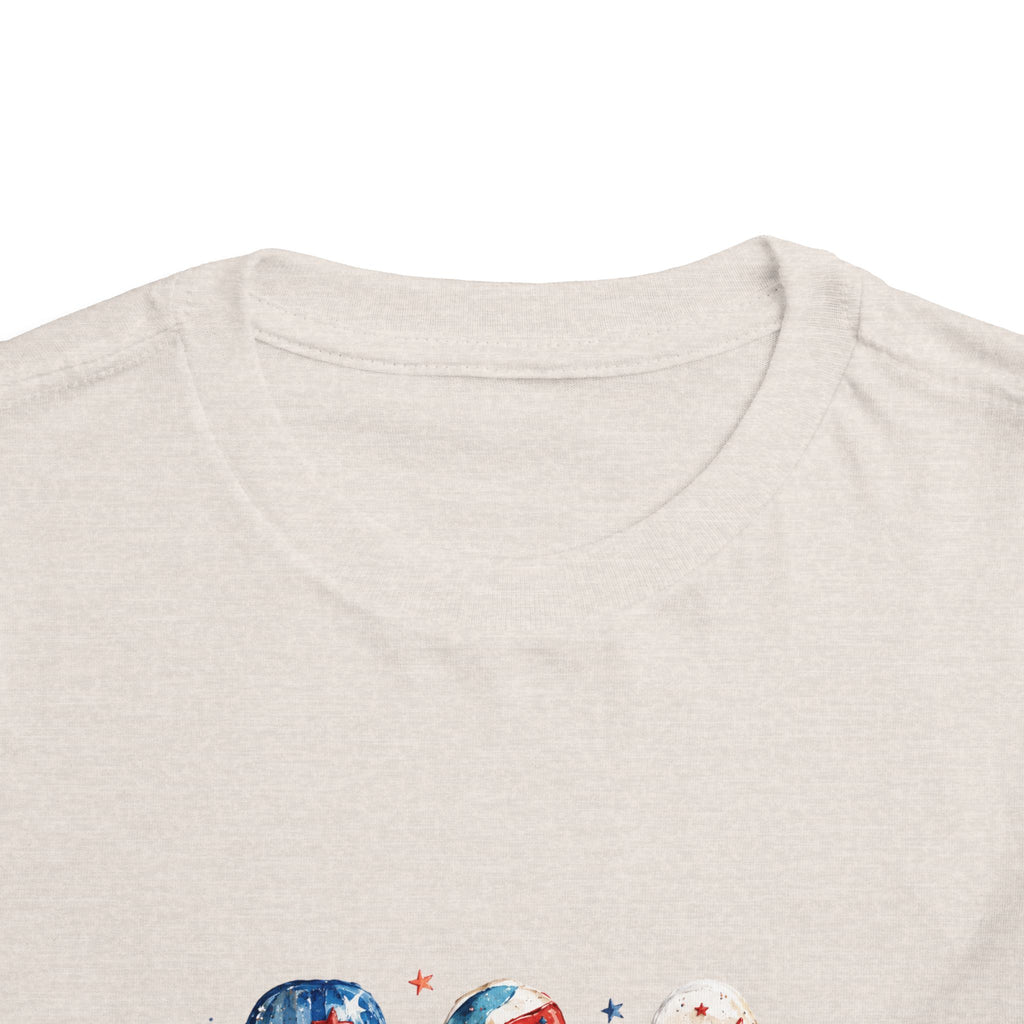 Patriotic Popsicle Trio Tee, Red White Blue USA Shirt, Cute Summer Fireworks Graphic Top, Fourth of July Celebration Outfit Toddler Short Sleeve Tee