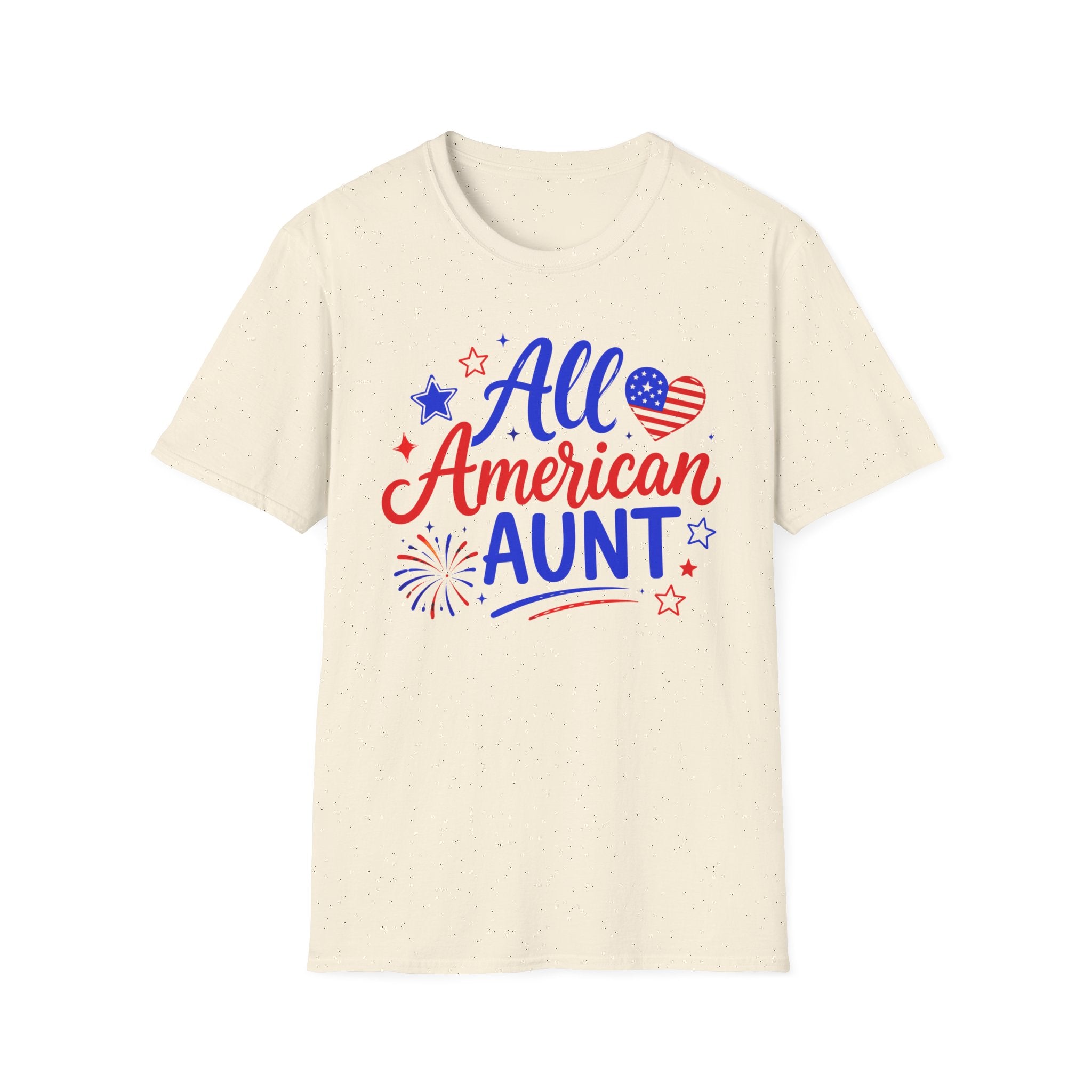 Patriotic All American Aunt Graphic Tee - 4th of July Family T-Shirt