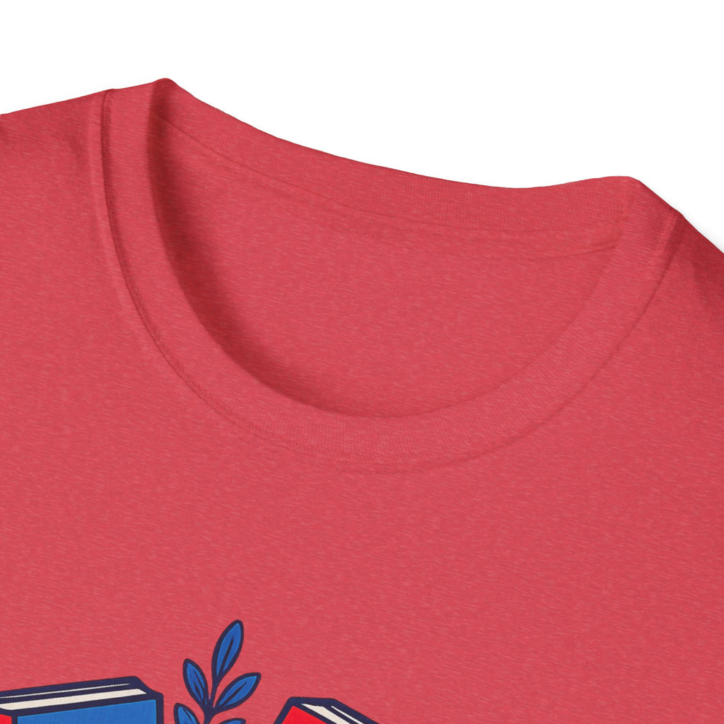 Patriotic Book Lover T-Shirt, Americana Reading Graphic Tee, Retro Library Shirt, Fourth of July Books Design, Cute Teacher Reader Apparel T-Shirt