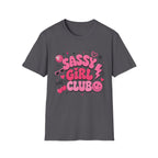 Sassy Girl Club T-Shirt — Retro Pink Bubble Letter Graphic Tee