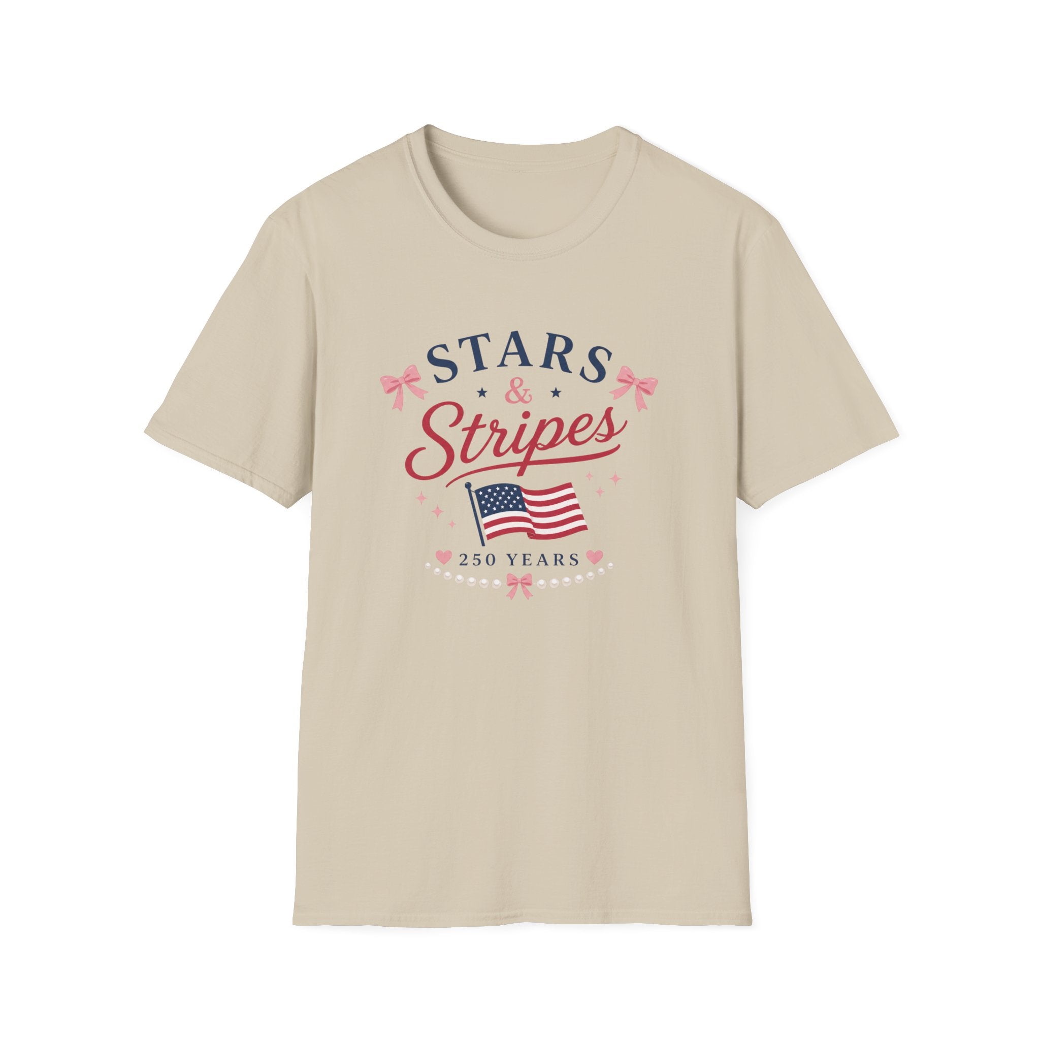 Stars and Stripes 250 Years Tee, USA Anniversary Shirt, Red White Blue Flag Graphic Top, Patriotic American Pride Outfit T-Shirt