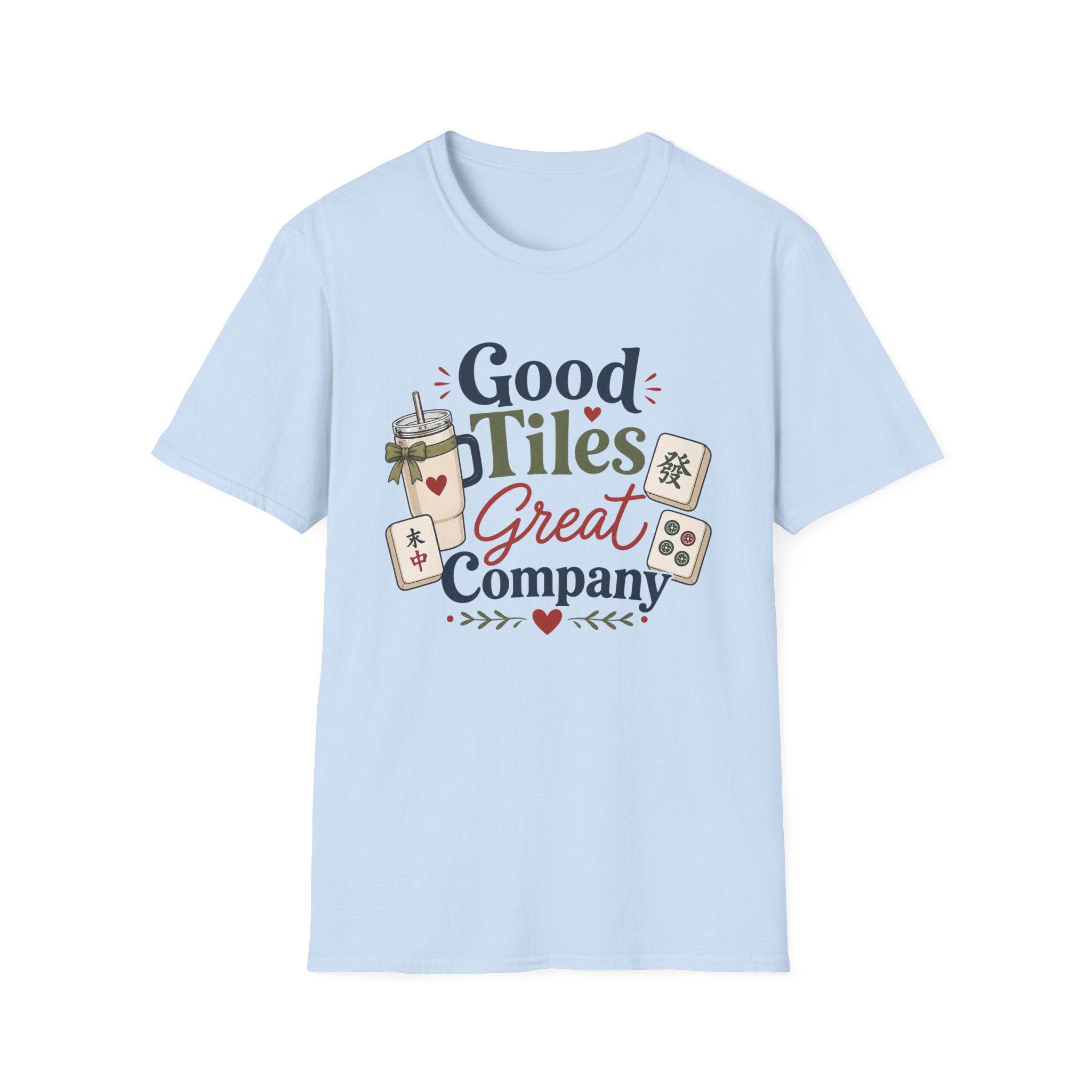 Mahjong T-Shirt — "Good Tiles, Great Company" Casual Tee