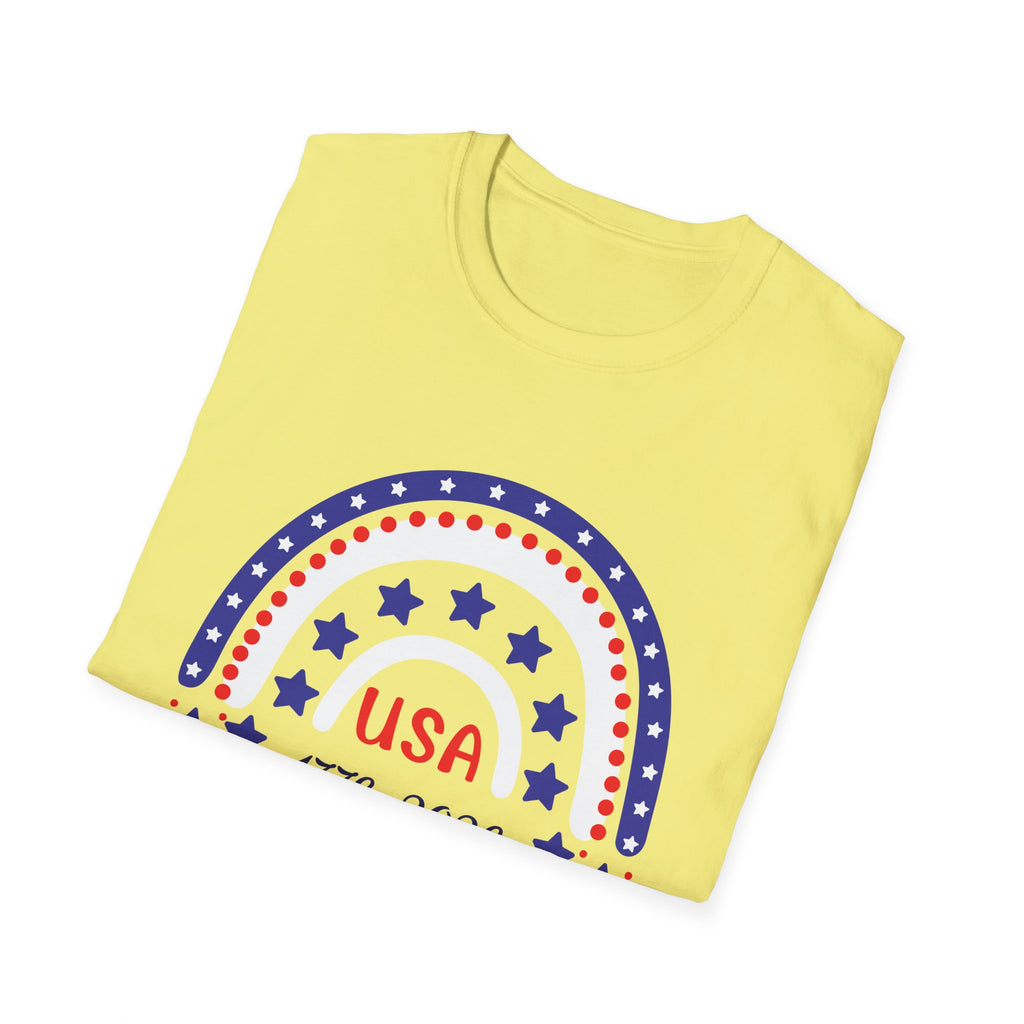 USA 1776–2026 Patriotic Rainbow Tee, American Anniversary Shirt, Red White Blue Graphic Top, USA Pride Outfit