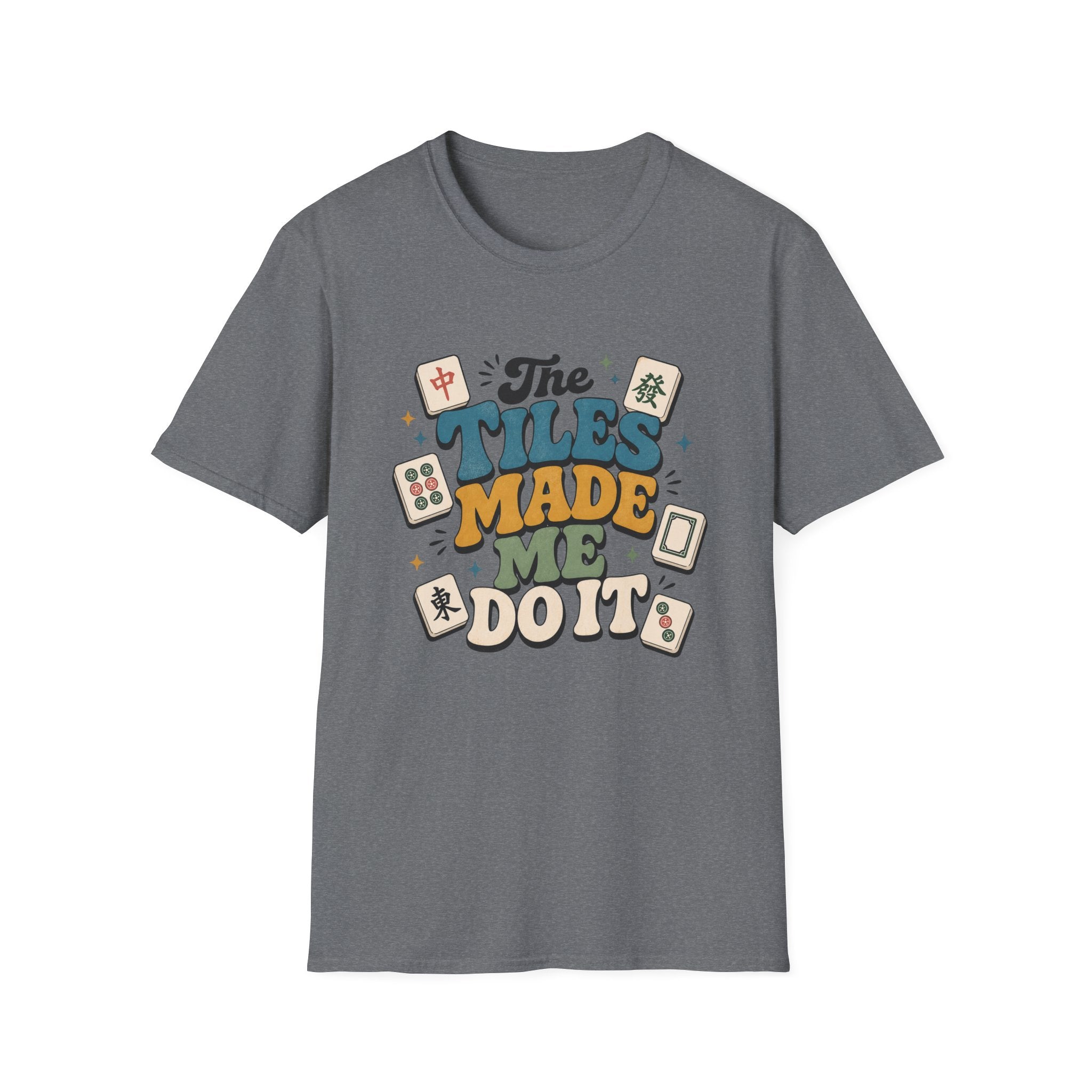 Mahjong "The Tiles Made Me Do It" Retro Graphic T-Shirt