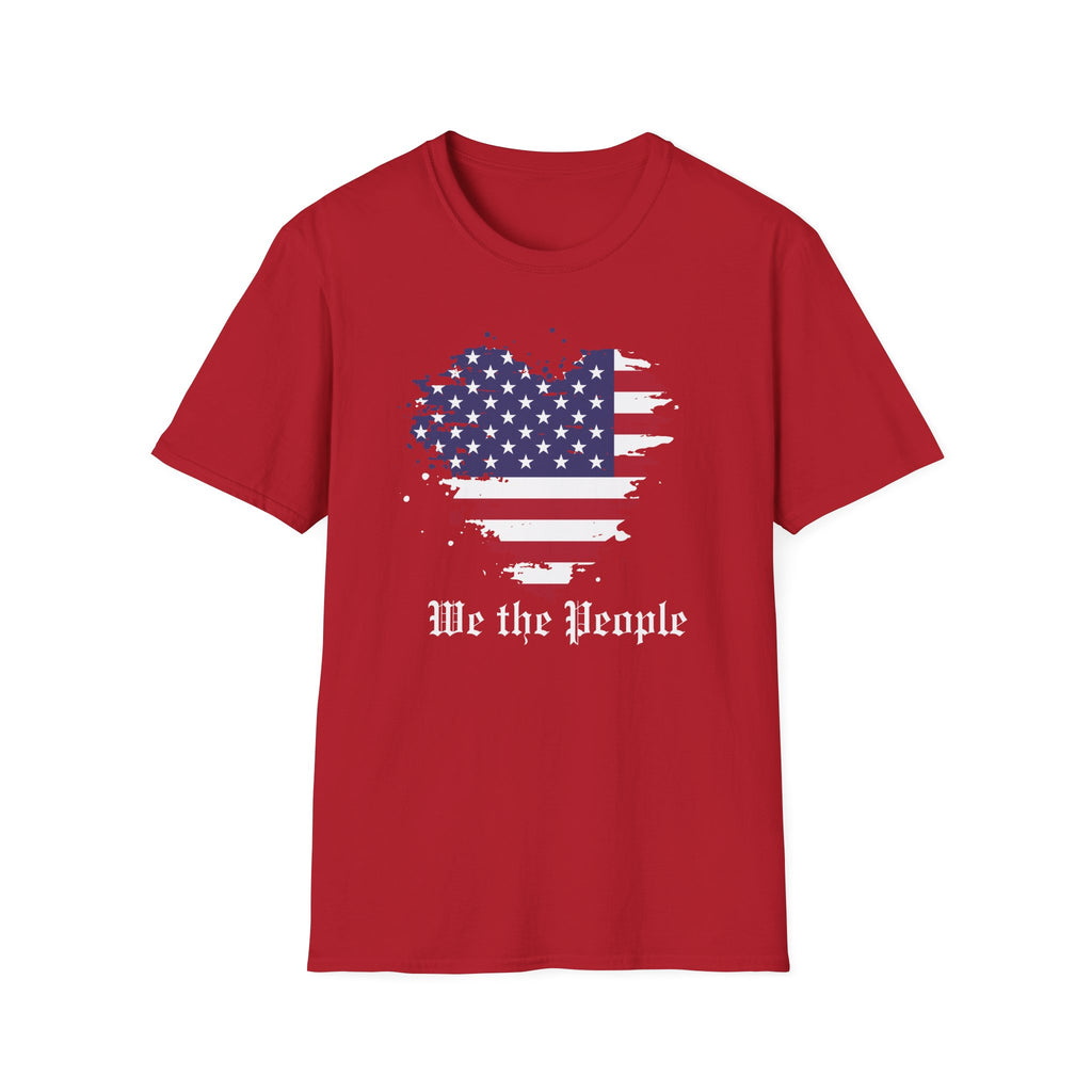 We the People T-Shirt, Distressed Splatter American Flag Tee, Patriotic Constitution Shirt, 4th of July USA Gift, Grunge Flag Shirt