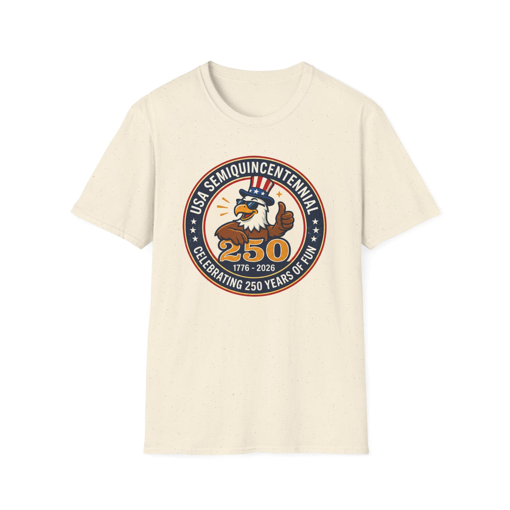 USA Semiquincentennial Eagle T-Shirt | Funny Patriotic 250th Anniversary Graphic Tee, 1776 2026 Uncle Sam Hat Top