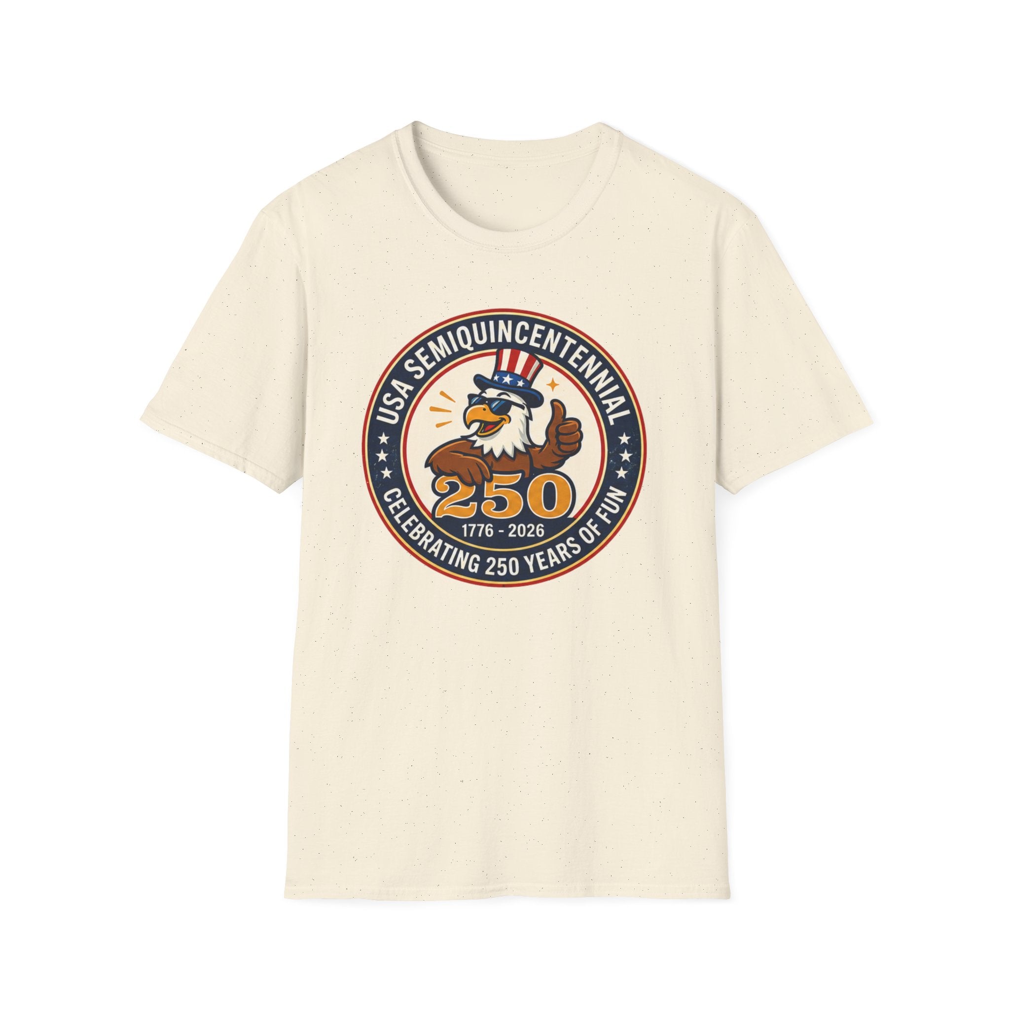 USA Semiquincentennial Eagle T-Shirt | Funny Patriotic 250th Anniversary Graphic Tee, 1776 2026 Uncle Sam Hat Top